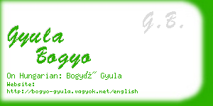 gyula bogyo business card